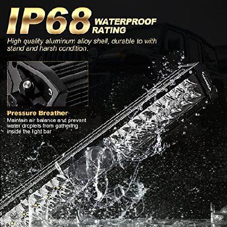 Auxbeam 52 Inch led Light bar 320W LED Driving Work Light Slim Dual Row Spot Flood Combo Off Road Lights 5D PRO Lens Driving Lamp with Wiring Harnessの画像