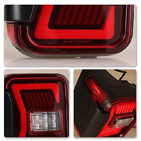 Tail Lights Assembly Fit for 2019 2020 2021 2022 Jeep Gladiator JT,WOLFSTORM LED Tail Lights Replacement for 19-22 Jeep Gladiator Pickup,1 Pair(Red Leの画像