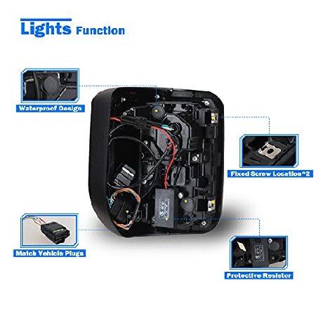 Tail Lights Assembly Fit for 2019 2020 2021 2022 Jeep Gladiator JT,WOLFSTORM LED Tail Lights Replacement for 19-22 Jeep Gladiator Pickup,1 Pair(Red Leの画像