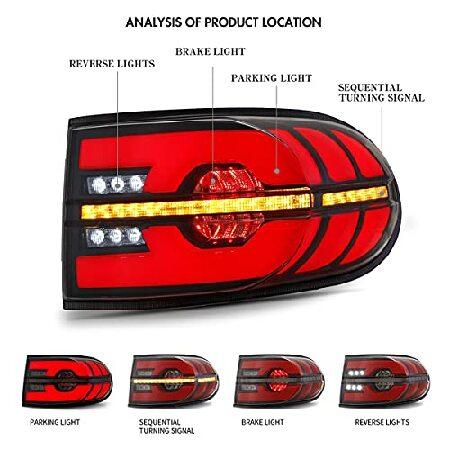 TT-ABC LED Tail Lights for Toyota FJ cruiser 2006-2020 DRL Car Taillights Assembly Signal Auto Accessories Modified Lamp (SMOKE)の画像