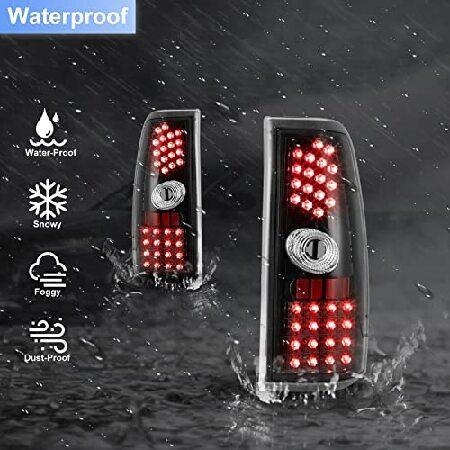 ROXX Tail Light Assembly Compatible with Chevy Silverado 1500/2500/3500, 1999-2002 GMC Sierra 1500/2500/3500, w/ Brake Turn Signal Lamp, Position andの画像