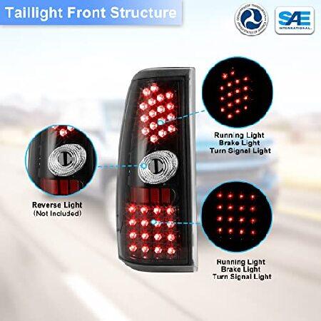 ROXX Tail Light Assembly Compatible with Chevy Silverado 1500/2500/3500, 1999-2002 GMC Sierra 1500/2500/3500, w/ Brake Turn Signal Lamp, Position andの画像