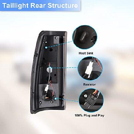 ROXX Tail Light Assembly Compatible with Chevy Silverado 1500/2500/3500, 1999-2002 GMC Sierra 1500/2500/3500, w/ Brake Turn Signal Lamp, Position andの画像