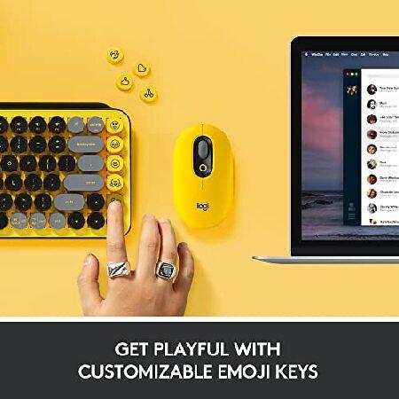 Logitech POP Keys Mechanical Wireless Keyboard with Customizable Emoji Keys, Durable Compact Design, Bluetooth or USB Connectivity, Multi-Device, OS C｜rest｜03