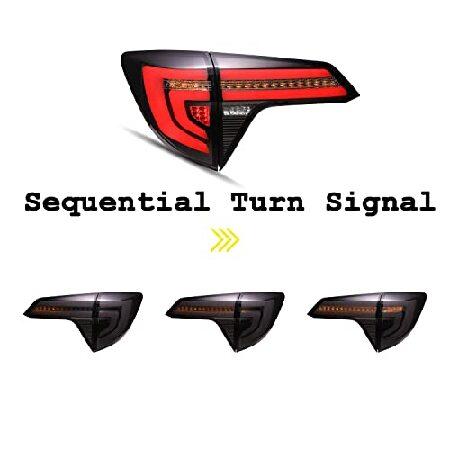 inginuity time LED Tail Lights For Honda HR-V 2016-2021 With Start Up Animation DRL Brake Sequential Turn Signal Rear Lamps Assembly (Smoke Type 1)の画像