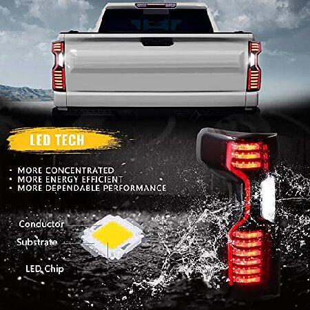 Sanooer Tail Lights Compatible with 2019-2021 Chevy Silverado 1500 2500 HD 3500 HD, Assembly Halogen Model Turn Signal Running Backup Light Taillight_2