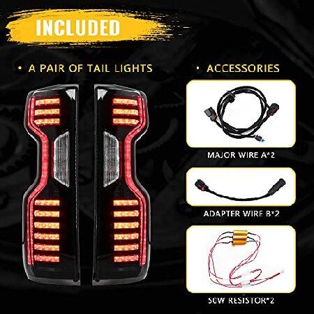 Sanooer Tail Lights Compatible with 2019-2021 Chevy Silverado 1500 2500 HD 3500 HD, Assembly Halogen Model Turn Signal Running Backup Light Taillight_3