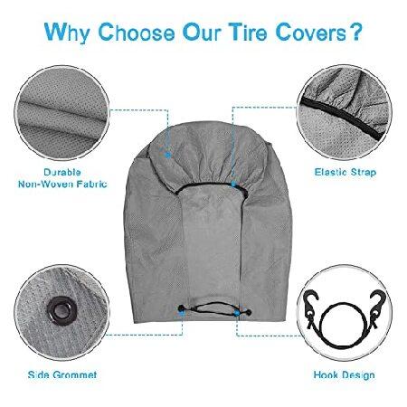 Tire　Covers　for　UV　RV　for　SUV　Jeep　of　Coating　Fit　Waterproof　Car　Protectors　RV　Truck　Camper　Wheel　Non-Woven　Set　Tire　Covers　Wheel　Universal　Trailer