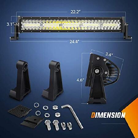 Nilight Led Light Bar 22Inch 480W Triple Row Flood Spot Combo Waterproof Off Road Driving Lighting with Off-Road Wiring Harness for Boat Trucks Pickup_1