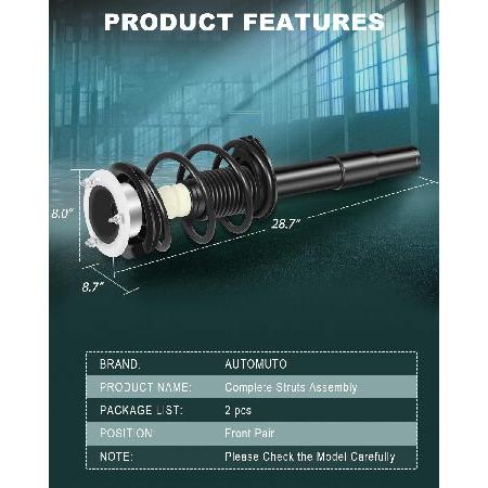AUTOMUTO ストラットスプリングアセンブリ フロントペアストラットとショックアブソーバー BMW 525i 2004-2006 BMW 530i 2004-2007用 1335632L 1335632R 交換用_2
