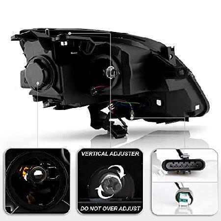 ACANII - For [Halogen Model] 2007-2012 GMC Acadia Chrome LED Tube Projector Headlights Headlamps Pair Set Left+Rightの画像