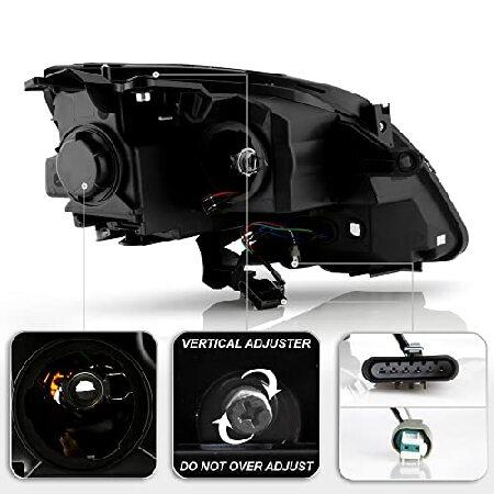 ACANII - For [Halogen Model] 2007-2012 GMC Acadia Black LED Tube Projector Headlights Headlamps Pair Set Left+Rightの画像