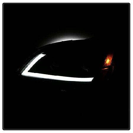 ACANII - For [Halogen Model] 2007-2012 GMC Acadia Black LED Tube Projector Headlights Headlamps Pair Set Left+Rightの画像