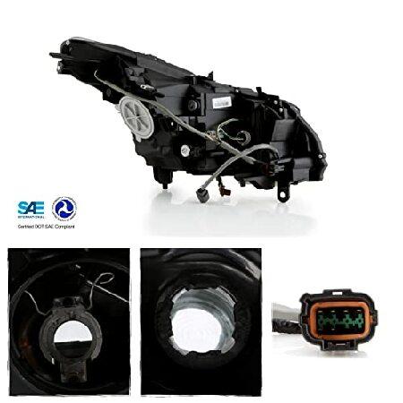 AKKON - 2010-2013 G37 / 2011-2012 G25 / 2015 Q40 セダン 4ドア [HID/キセノンタイプ] プロジェクター クローム ヘッドライト ドライバー 左側の画像