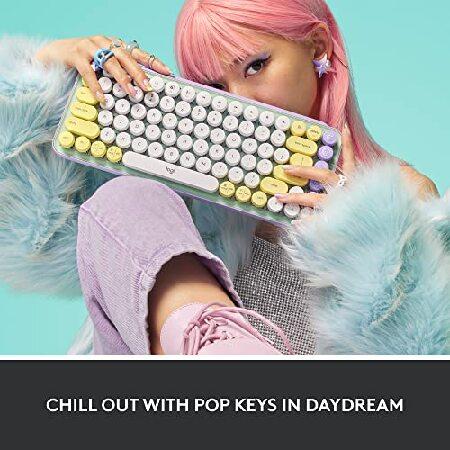 Logitech POP Keys Mechanical Wireless Keyboard with Customizable Emoji , Durable Compact Design, Bluetooth or USB Connectivity, Multi-Device, OS Compa｜rest｜02