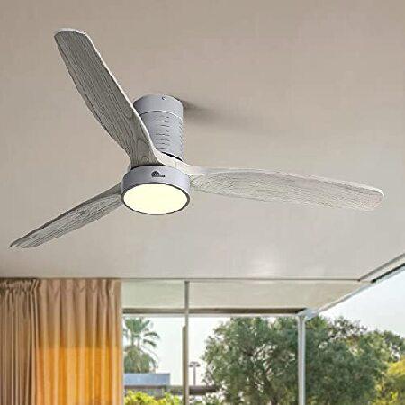 大幅に値引き Sofucor Ceiling Fan 52´´ Low Profile Ceiling Fan with Lights Remote Control Wood Blades Dimmable Light Reversible DC Motor Modern Ceiling Fan for Kitc