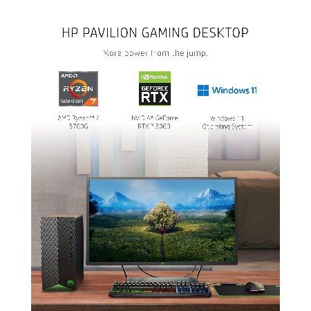 割引特売 HP GM Pavilion Gaming Desktop - AMD Ryzen 7 Processor， NVIDIA Graphics - 16 GB RAM， 512 GB Storage - 1 USB-C， 8 USB-A - Easy Expansion ＆ Upgrades- OM