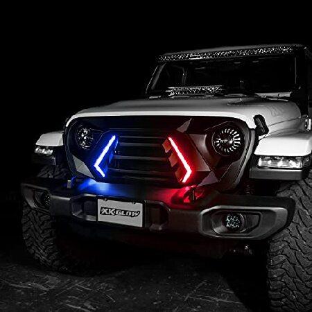 XKCHROME LED Grill Kit with DRL Sequential Turn Signal for Jeep Wrangler JK_3