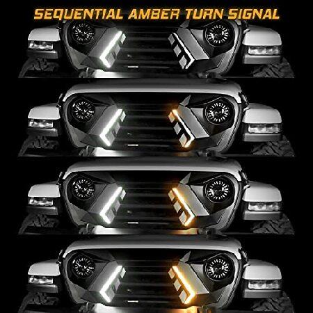 XKCHROME LED Grill Kit with DRL Sequential Turn Signal for Jeep Wrangler JK_5