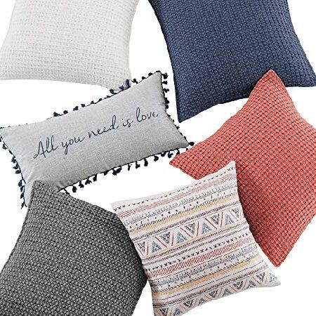 Levtex Home - Mills Waffle - Decorative Pillow - Poly Filled - Charcoal - Sham Size (20 x 20in.)｜rest｜04