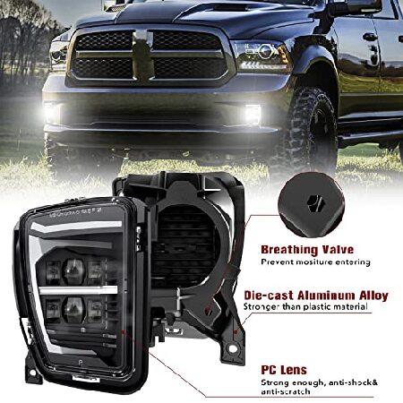 BICYACO Upgraded Led Fog Light with Daytime Running Lights for Dodge Ram 1500 2013 2014 2015 2016 2017 2018 Pickup 2019 Dodge Ram 1500 Classic Clear Bの画像