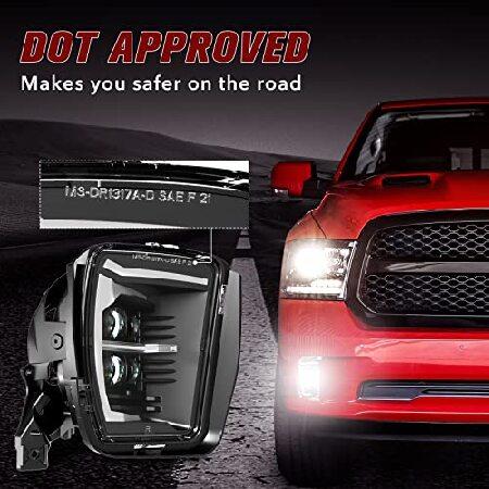 BICYACO Upgraded Led Fog Light with Daytime Running Lights for Dodge Ram 1500 2013 2014 2015 2016 2017 2018 Pickup 2019 Dodge Ram 1500 Classic Clear Bの画像