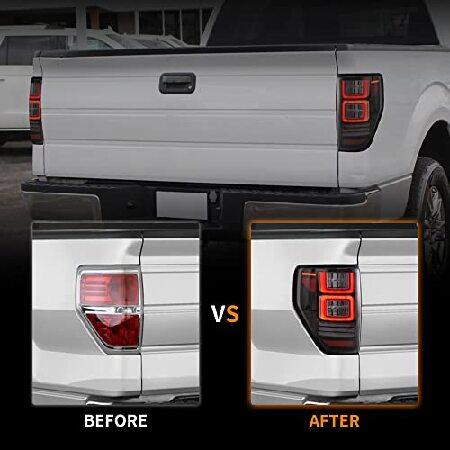 YUANZHENG LED Red Turn Singal Tail Lights Compatible For [ Ford F150 Pickup 2009-2014 ] With / Running Lights / Brake lights / Side marker light / Rev_4