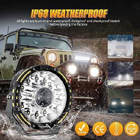Round LED Offroad Lights， Auxbeam 7Inch 230W Round LED Driving Lights 33332LM LED Light Bar Bumper Lights Fog Light Pods Spot ＆ Flood Combo Work Ligh_3