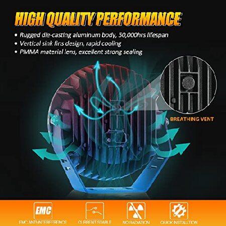 Round LED Offroad Lights， Auxbeam 7Inch 230W Round LED Driving Lights 33332LM LED Light Bar Bumper Lights Fog Light Pods Spot ＆ Flood Combo Work Ligh_4