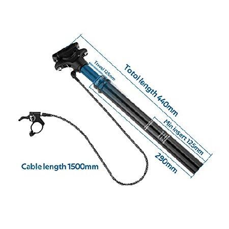 Bibike 27.2/30.9/31.6mm ドロッパー シートポスト 440mm MTB ポスト
