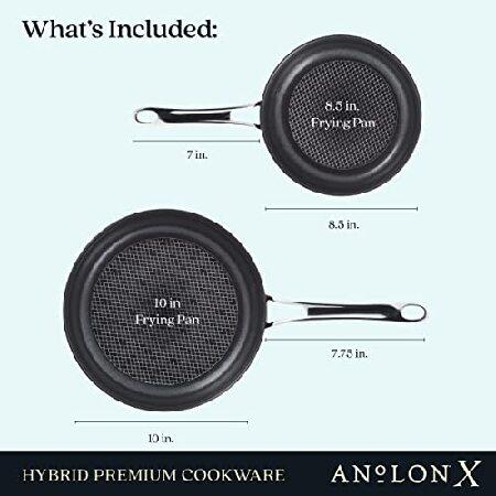 Anolon X SearTech Aluminum Nonstick Cookware Frying Pan Set, 2-Piece, Super Dark Gray｜rest｜02