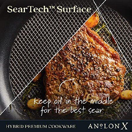 Anolon X SearTech Aluminum Nonstick Cookware Frying Pan Set, 2-Piece, Super Dark Gray｜rest｜03