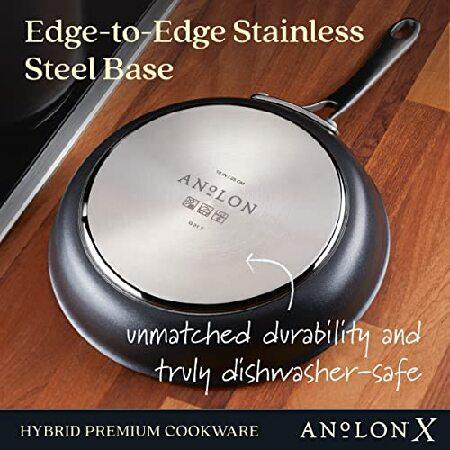 Anolon X SearTech Aluminum Nonstick Cookware Frying Pan Set, 2-Piece, Super Dark Gray｜rest｜06