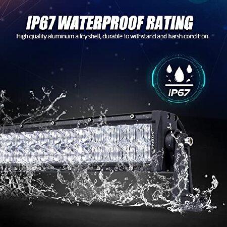 Auxbeam 32 Inch 180W LED Light Bar, 5D Lens Work Light Off Road Driving Lights, 18000 Lumens Double Row Spot Flood Combo Fog Light with Wiring Harnessの画像
