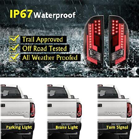 WOLFSTORM LED Tail Light Assembly for 2014-2020 Toyota Tundra, 3D DRL Rear Tail Lights with Multi-Function Backup Reverse Brake Light, Driver and Passの画像
