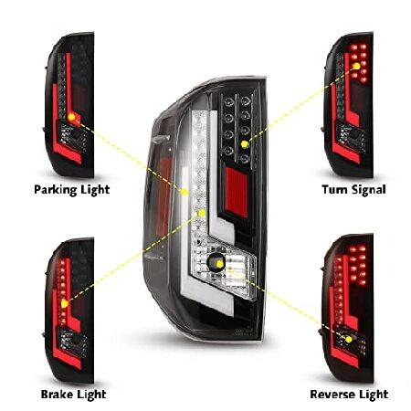 WOLFSTORM LED Tail Light Assembly for 2014-2020 Toyota Tundra, 3D DRL Rear Tail Lights with Multi-Function Backup Reverse Brake Light, Driver and Passの画像