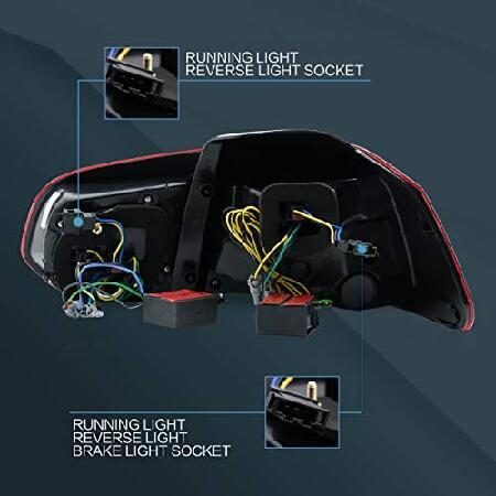 VLAND LED Tail lights Fit for 2010-2014 GOLF 6 MK6, Taill Lamp assembly with Sequential Turn Signal, Reverse Lights, LED DRL light, Red and White.の画像