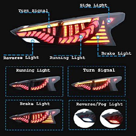 inginuity time LED Tail Lights For Nissan Altima 2019-2022 With Start Up Animation Sequential Turn Signal Rear Lamps Assembly (Blackout)の画像
