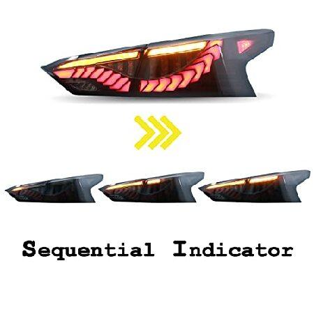 inginuity time LED Tail Lights For Nissan Altima 2019-2022 With Start Up Animation Sequential Turn Signal Rear Lamps Assembly (Blackout)の画像