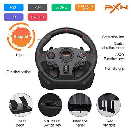 PXN V900 Xbox Steering Wheel - 270/900° Sim Racing with Pedals