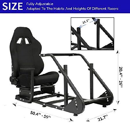 Dardoo Gaming Simulator Cockpit with Black Seat Racing Wheel Stand Fits for Logitech G25 G27 G29 G920 G923 Thrustmaster Fanatec Xbox Playstation PC Pl