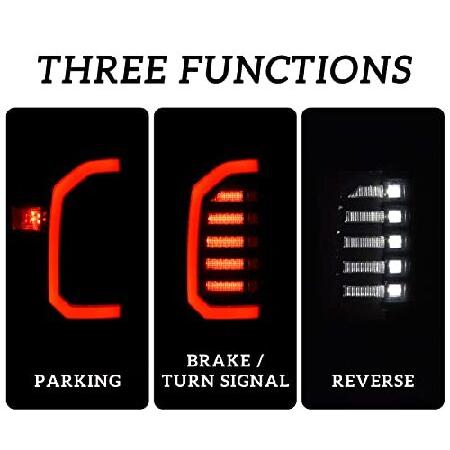 New Upgraded LED Tail Lights Assembly for Tacoma 16-23, KEWISAUTO Smoked Black LED Taillights Brake Rear Lamps Parking Light for Toyota Tacoma 2016-20の画像