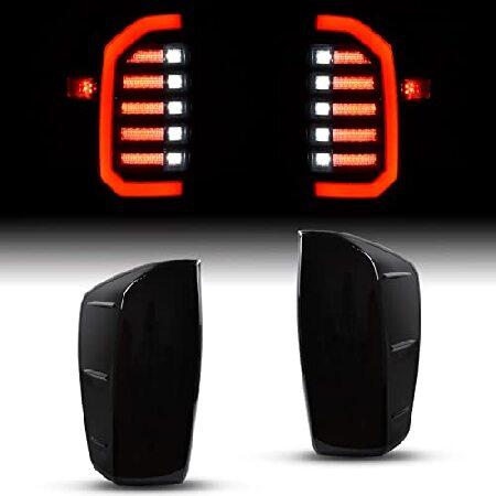 New Upgraded LED Tail Lights Assembly for Tacoma 16-23, KEWISAUTO Smoked Black LED Taillights Brake Rear Lamps Parking Light for Toyota Tacoma 2016-20の画像