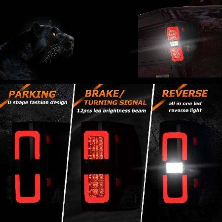 YUFANYA LED Tail Lights For 2009-2014 Ford F150，Full LED Design Smoked Tail Lights Assembly Black Housing Brake Reverse Lights， Driver ＆Passenger Sid_2