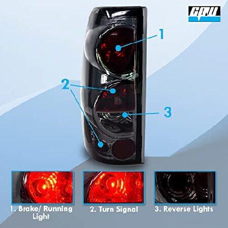 CPW Tail Lights Compatible with [1999 2000 2001 2002 2003 2004 2005 2006 Chevrolet Silverado] [1999-2003 GMC Sierra] Tail lights (Chrome Smoke)の画像