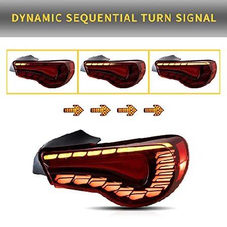 VLAND OLED Red Tail Lights Compatible For [Toyota 86 GT86 2012-2020 / Subaru BRZ 2013-2020 / Scion FR-S 2013-2020] With Dragon Scales Dynamic Runningの画像