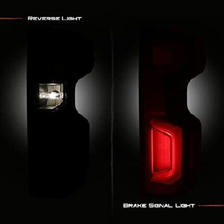 AKKON - Fits 2019 2020 2021 2022 Chevy Silverado 1500 [Incandescent Type] LED Dark Red Tail Lights Brake Lamp Pair Driver+Passengerの画像