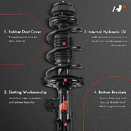 A-Premium フロントペア (2) 完全なストラット＆コイルスプリングアセンブリ ヒュンダイアクセント 2012 2013 2014 2015 2016 2017 運転席と助手席側に対応の画像