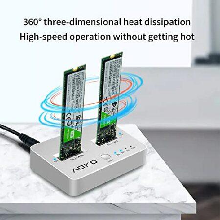 M.2 SATA デュプリケーター クローンドッキングステーション AOKO USB C 3.1 - SATA デュアルベイ オフライン クローン ハードドライブ エンクロージャー B+ M K｜rest｜06