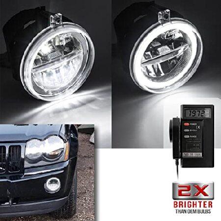 Grand Cherokee LED Fog/DRL Daytime Running Lamp Light Assembly for Jeep Grand Cherokee ＆ Commander 2005 2006 2007 2008 2009 2010 LED Front Bumper Fogの画像